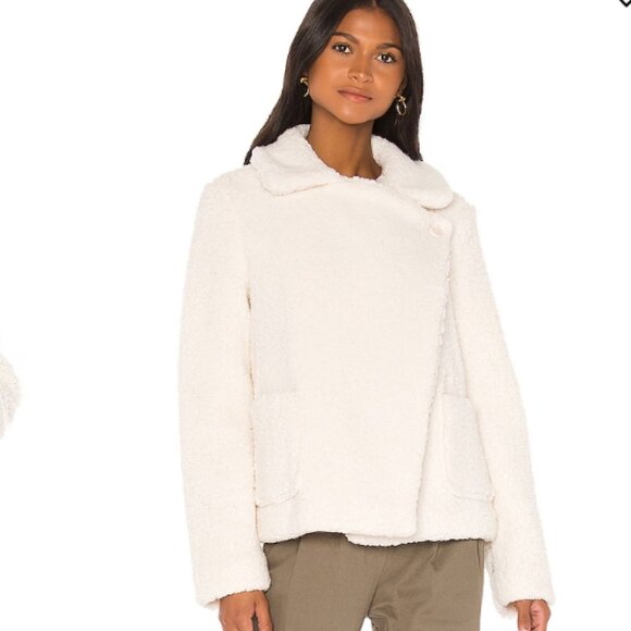 NWOT Jack by BB Dakota Women's Cream Teddy Jacket in Size S - Picture 2 of 15